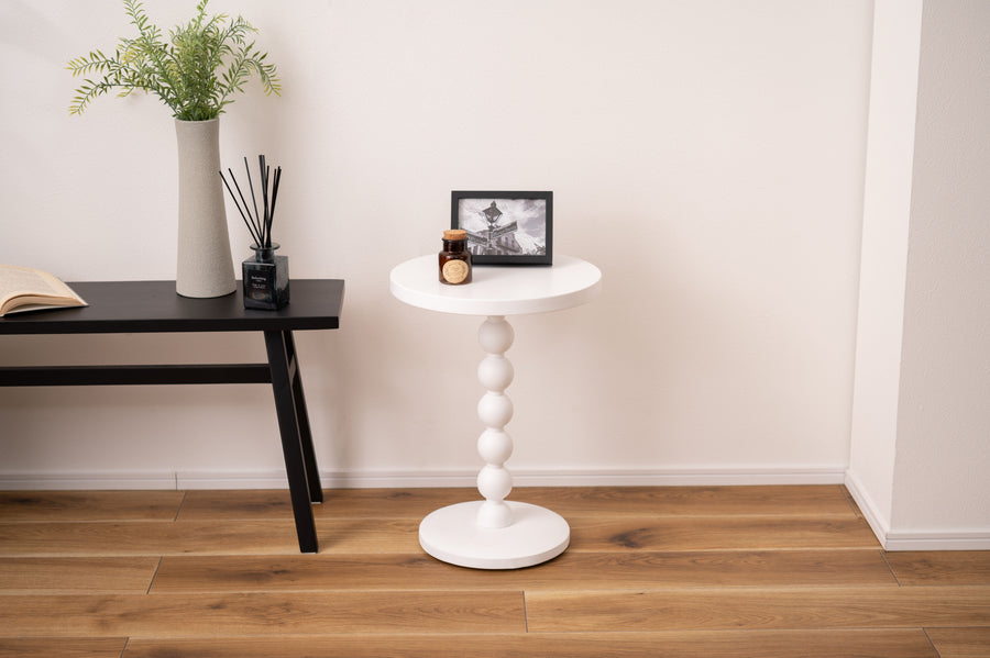 Sphere Side Table, White