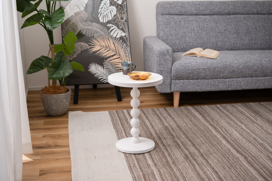 Sphere Side Table, White