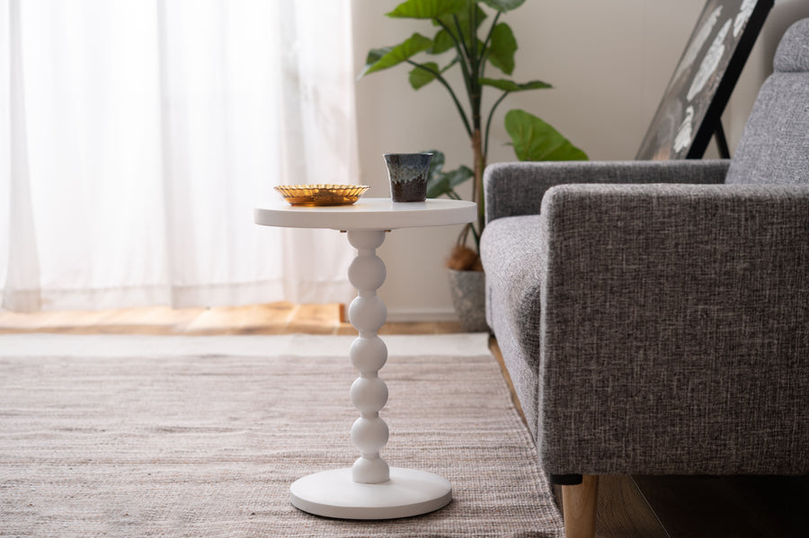 Sphere Side Table, White