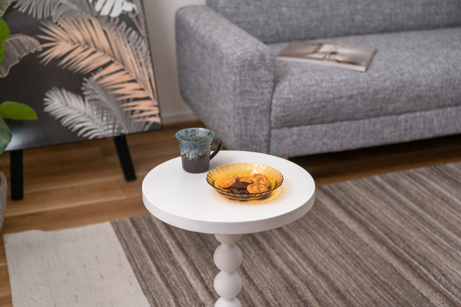 Sphere Side Table, White