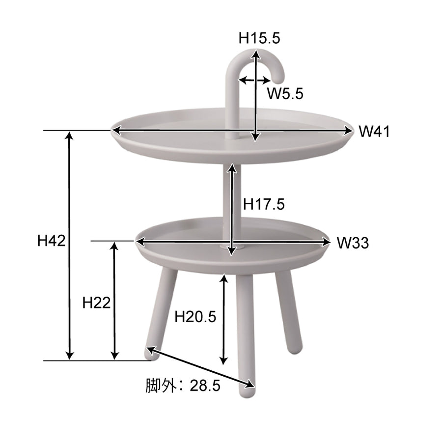 クッカ サイドテーブル グレー