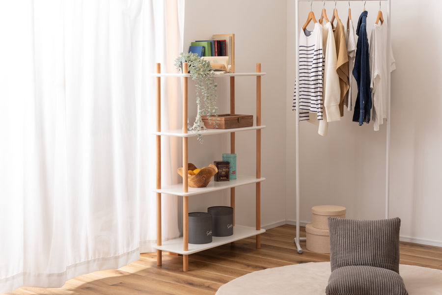 Rack, 4 shelves, white