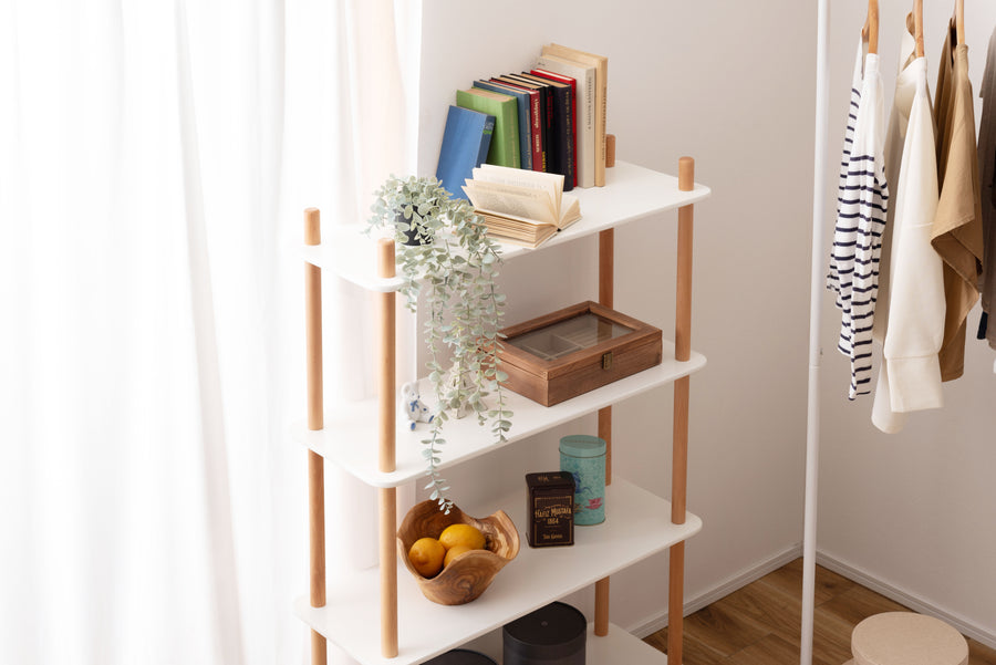 Rack, 4 shelves, white