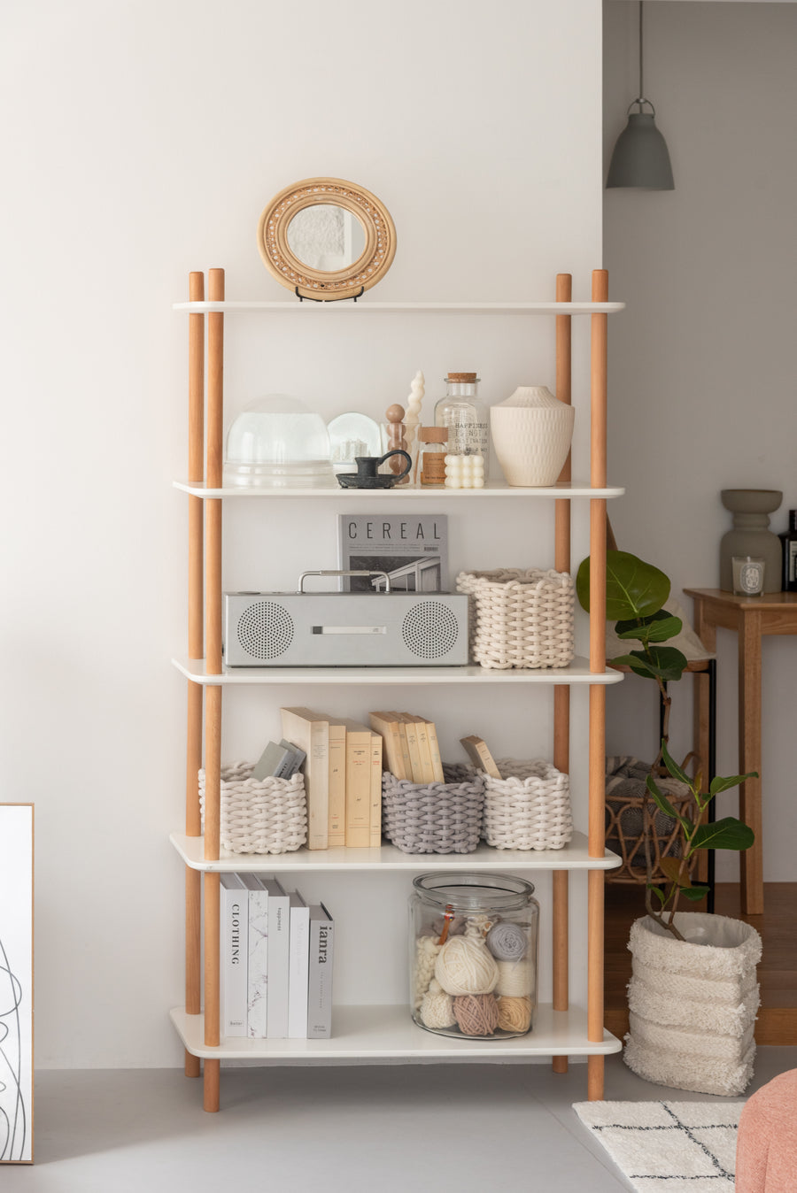 Rack, 5 shelves, white