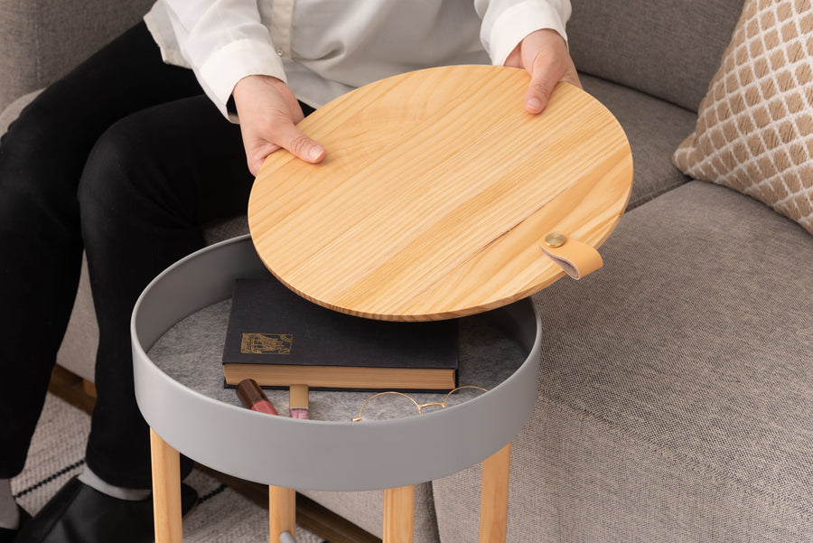 Gray side table