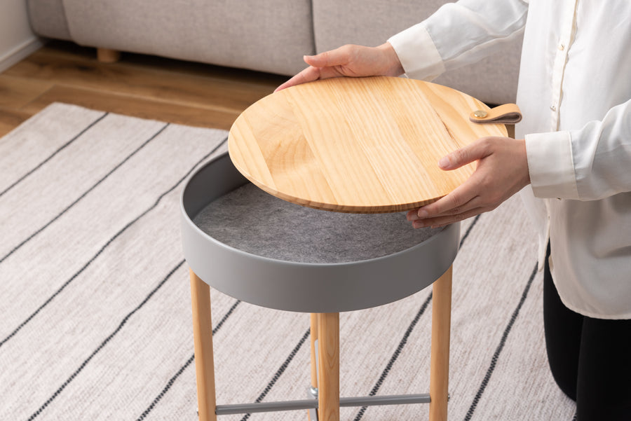 Gray side table