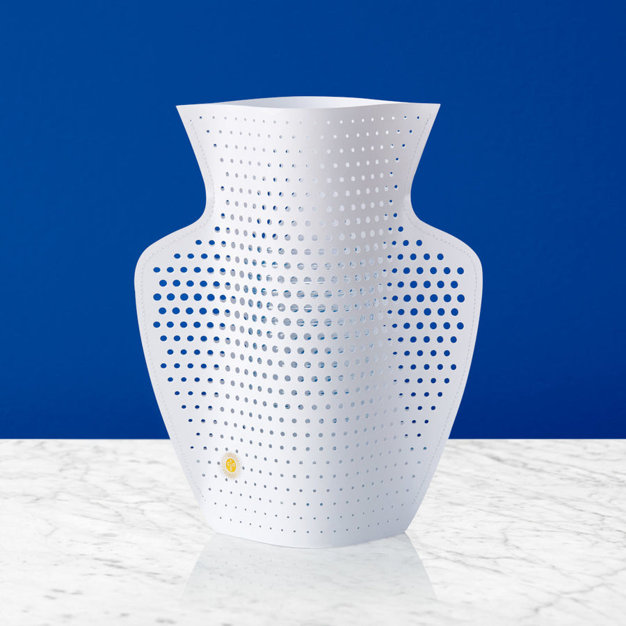 PAPER VASE CYANO (Perforated, White)