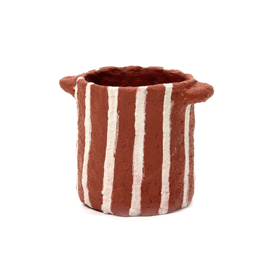 Pot Marie Vertical Stripes φ12 (Red)