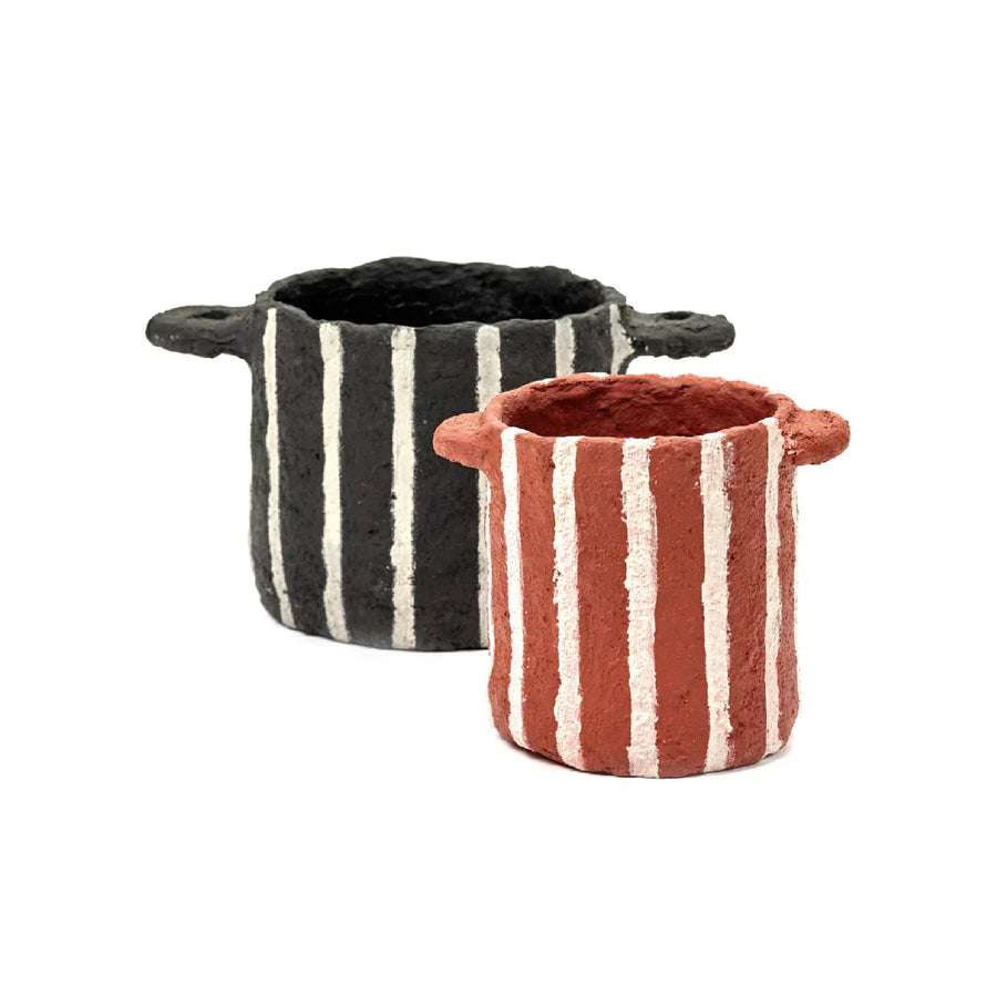 Pot Marie Vertical Stripes φ12 (Red)