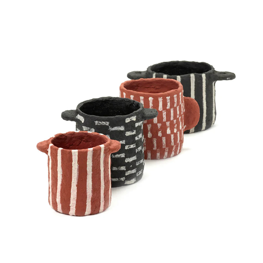 Pot Marie Vertical Stripes φ12 (Red)