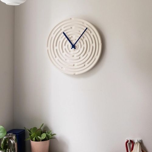 Minos Wall Clock Meringue White / Horizon Blue