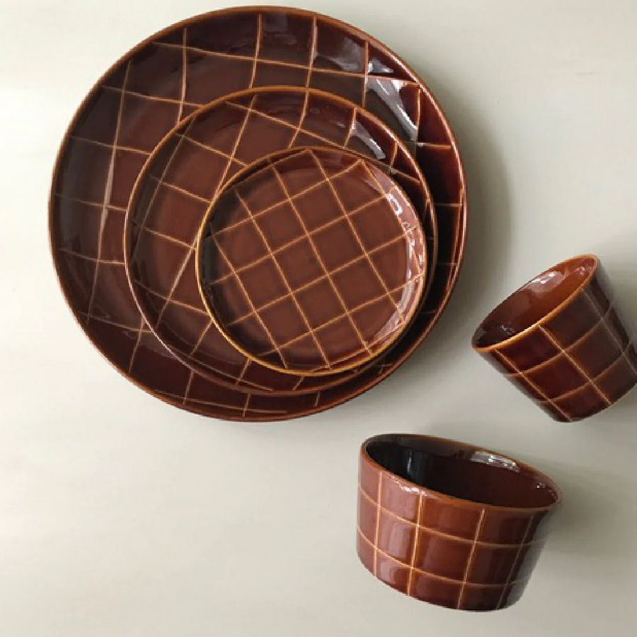 RAYURE Plate L 24cm (Brown)