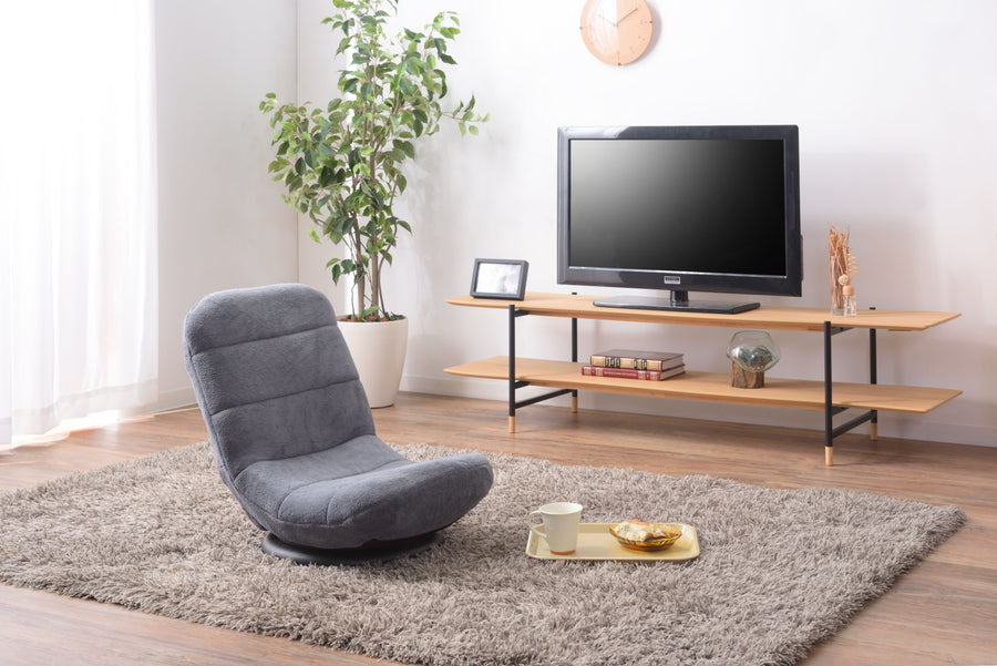 コンパクト回転チェア グレー