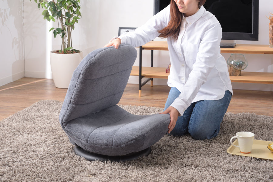コンパクト回転チェア グレー