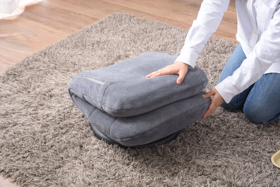 コンパクト回転チェア グレー