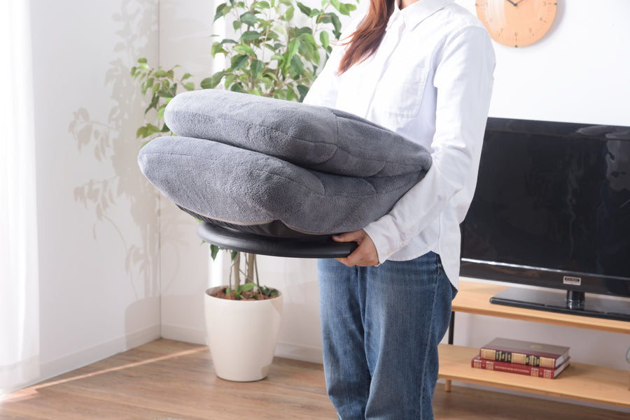 コンパクト回転チェア グレー