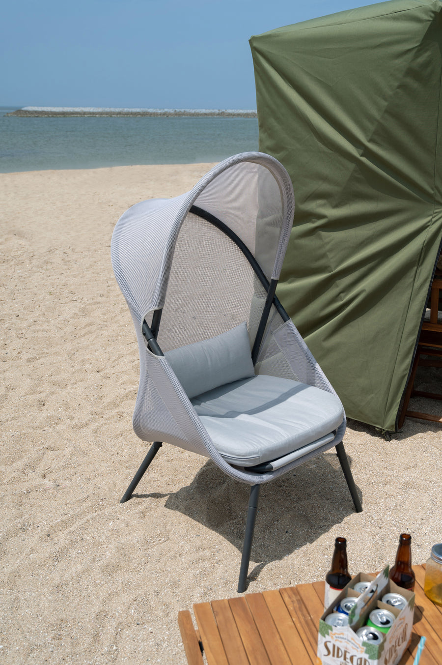 Roof folding chair, grey