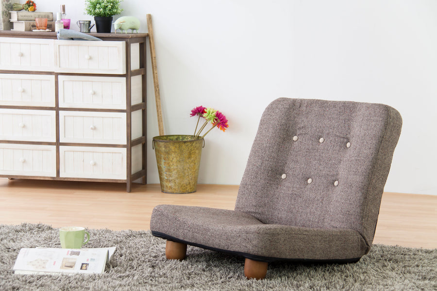 スマート 脚付座椅子 ブラウン