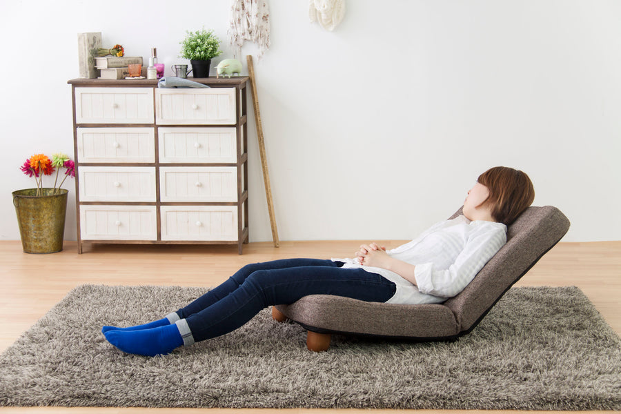 スマート 脚付座椅子 ブラウン