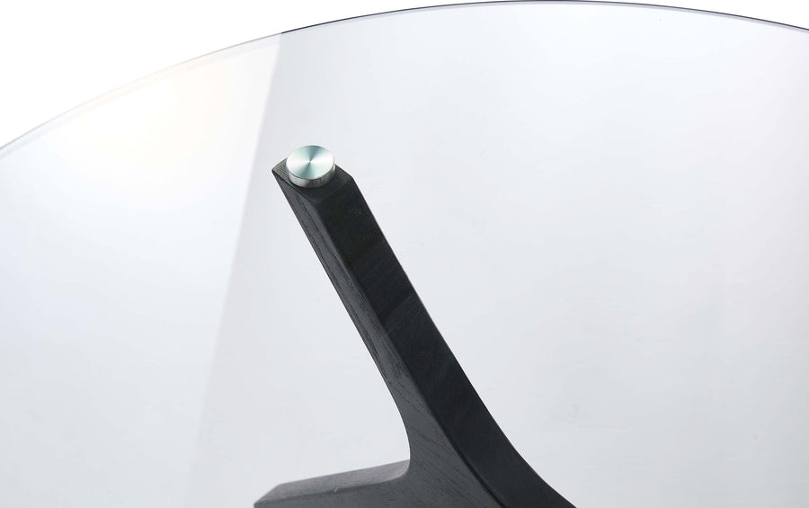 ラウンドガラステーブル ブラック