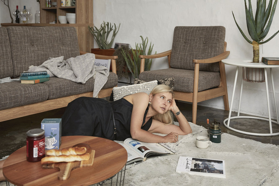 バッスム 3人掛 ブラウン