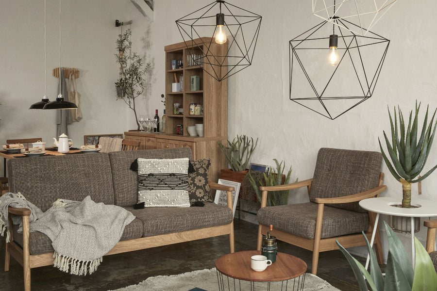 バッスム 3人掛 ブラウン