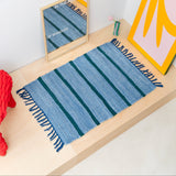Upcycled Rug Small Light Blue