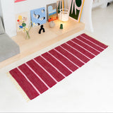 Upcycled Rug Long Runner Burgundy