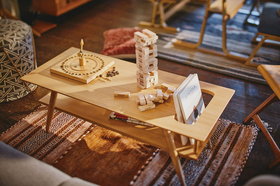 Sotto shelf-mounted center table, natural