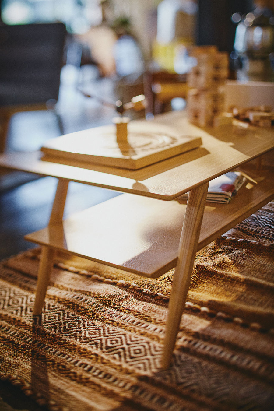 Sotto shelf-mounted center table, natural