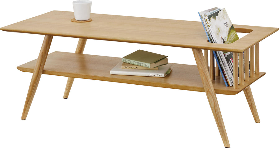 Sotto shelf-mounted center table, natural