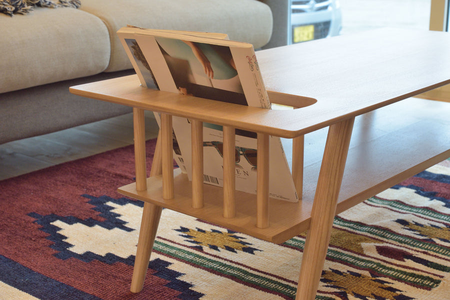 Sotto shelf-mounted center table, natural