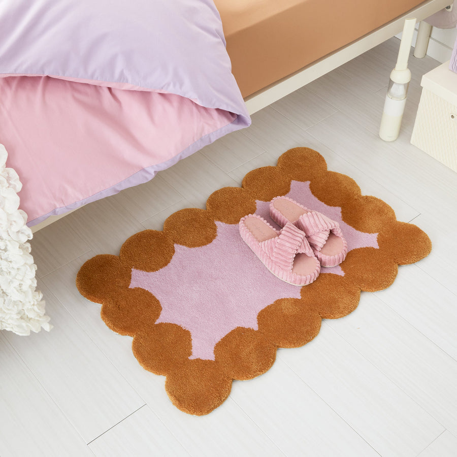 ドットフレーム マット 800×500 ピンク×オレンジ