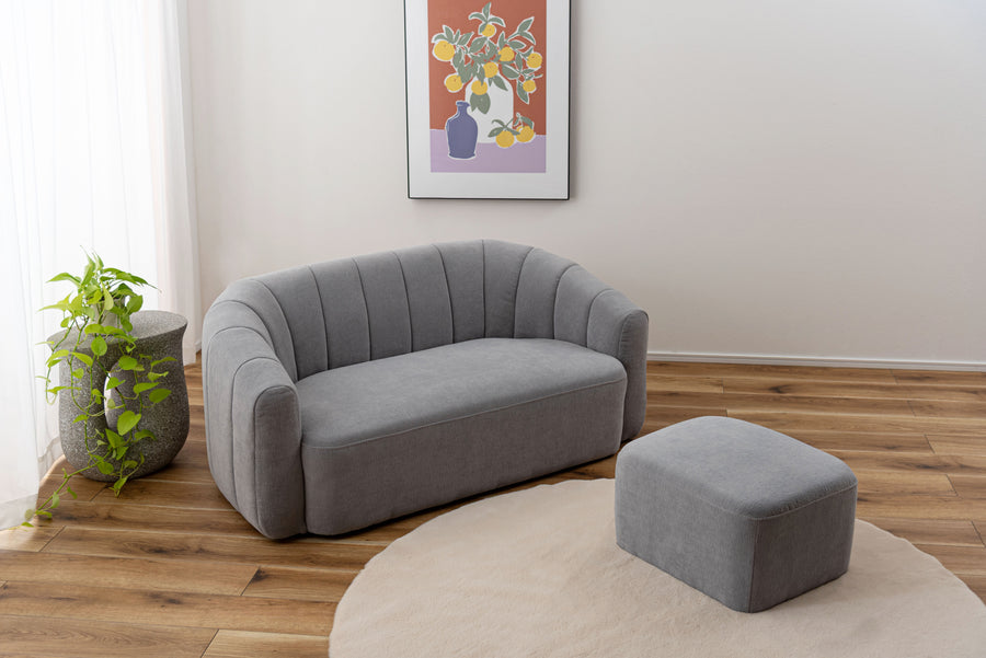 ソファ＆オットマン グレー