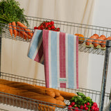Striped Tea Towel Burgundy / Blue