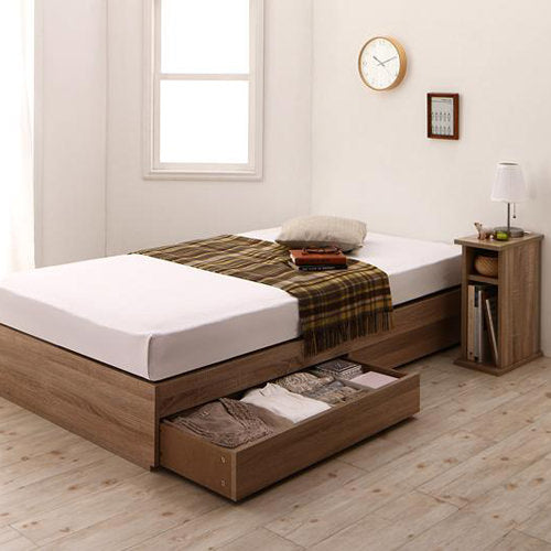 Short length compact storage bed with slim shelf set [S]