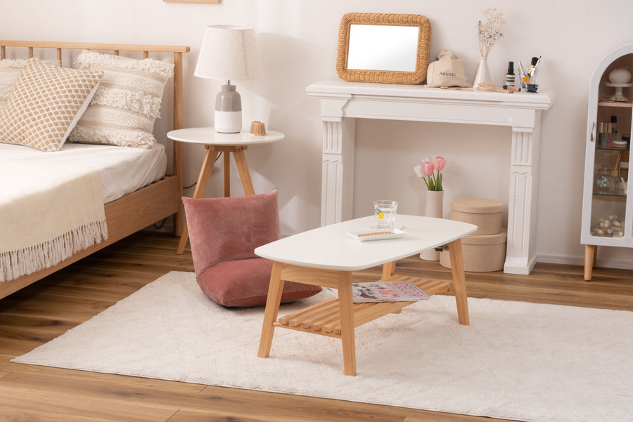 White folding table with shelf