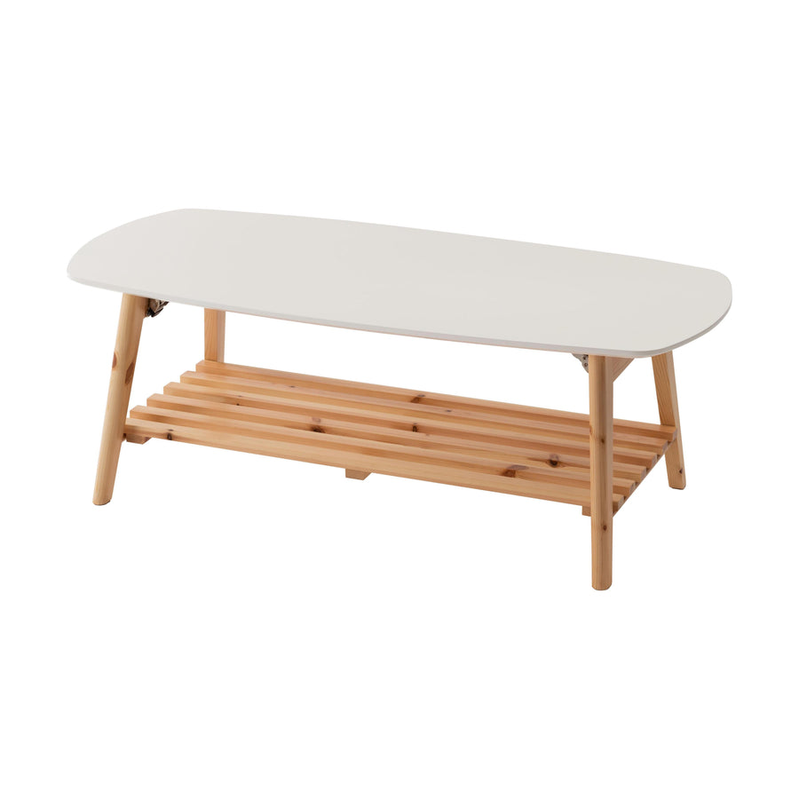 White folding table with shelf