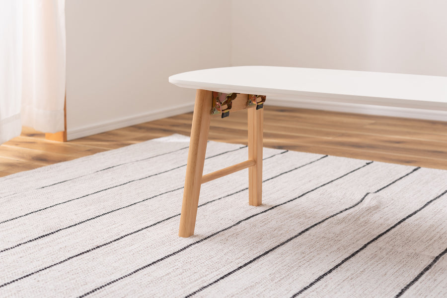 White folding table with shelf