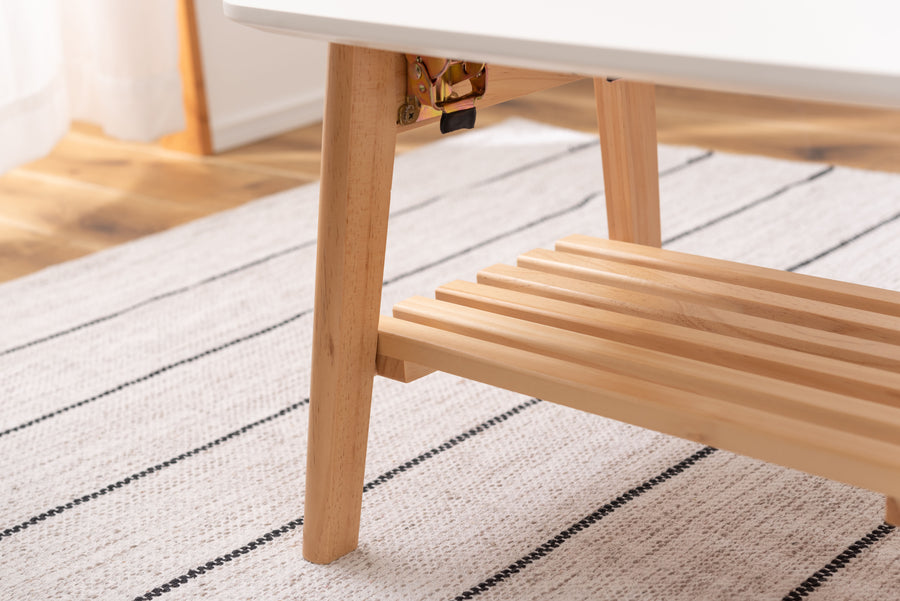 White folding table with shelf