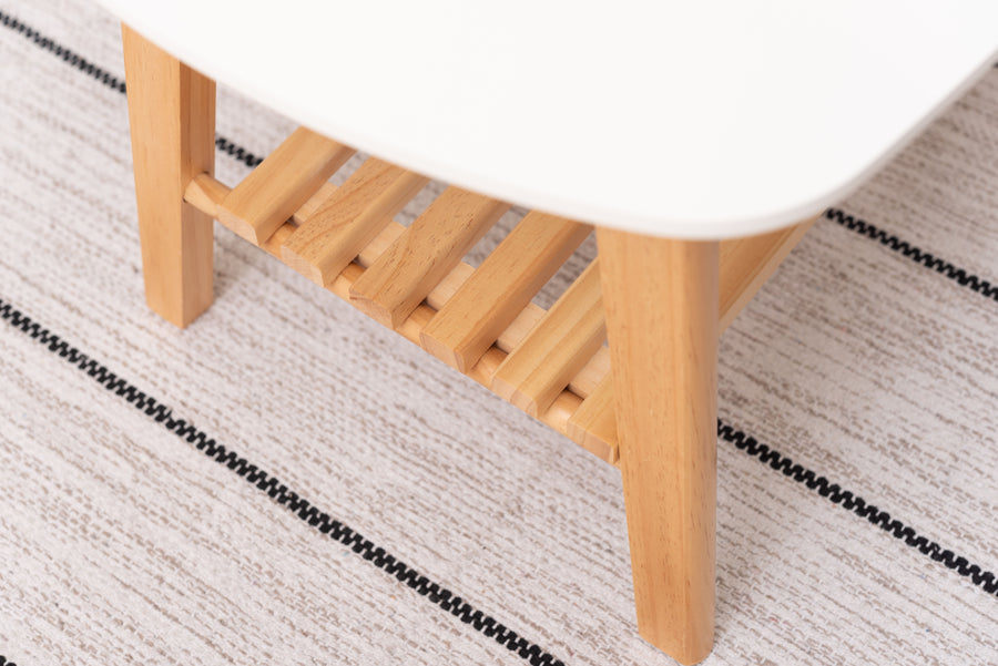 White folding table with shelf