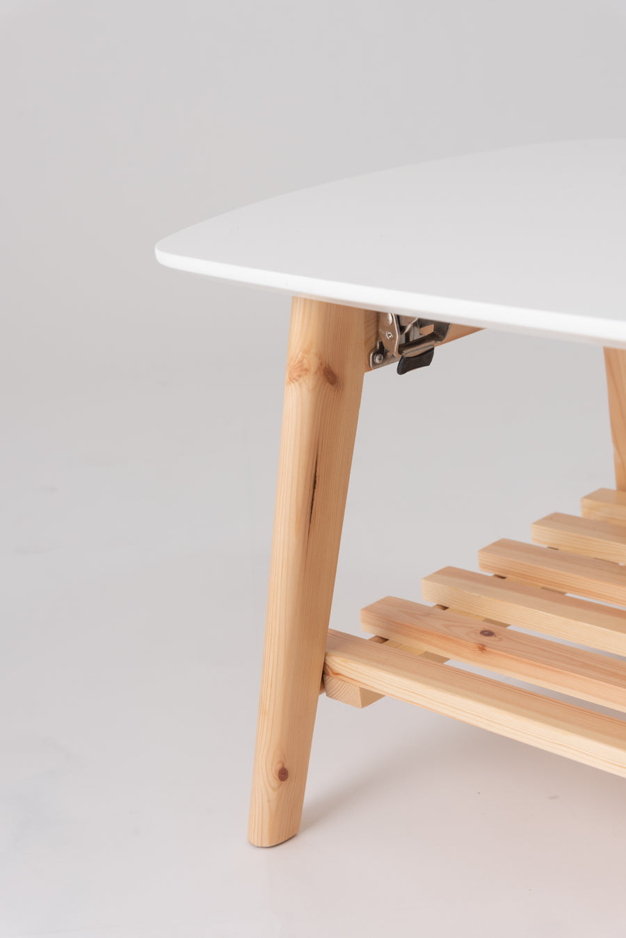 White folding table with shelf