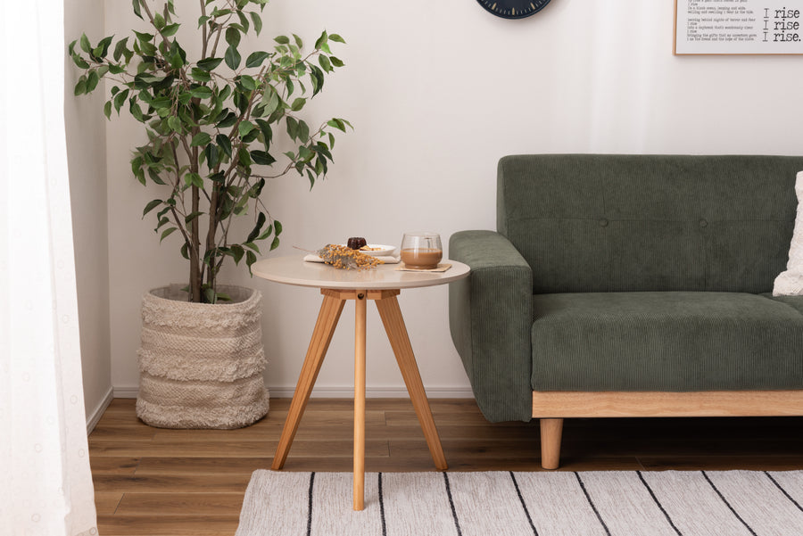 Round side table, beige