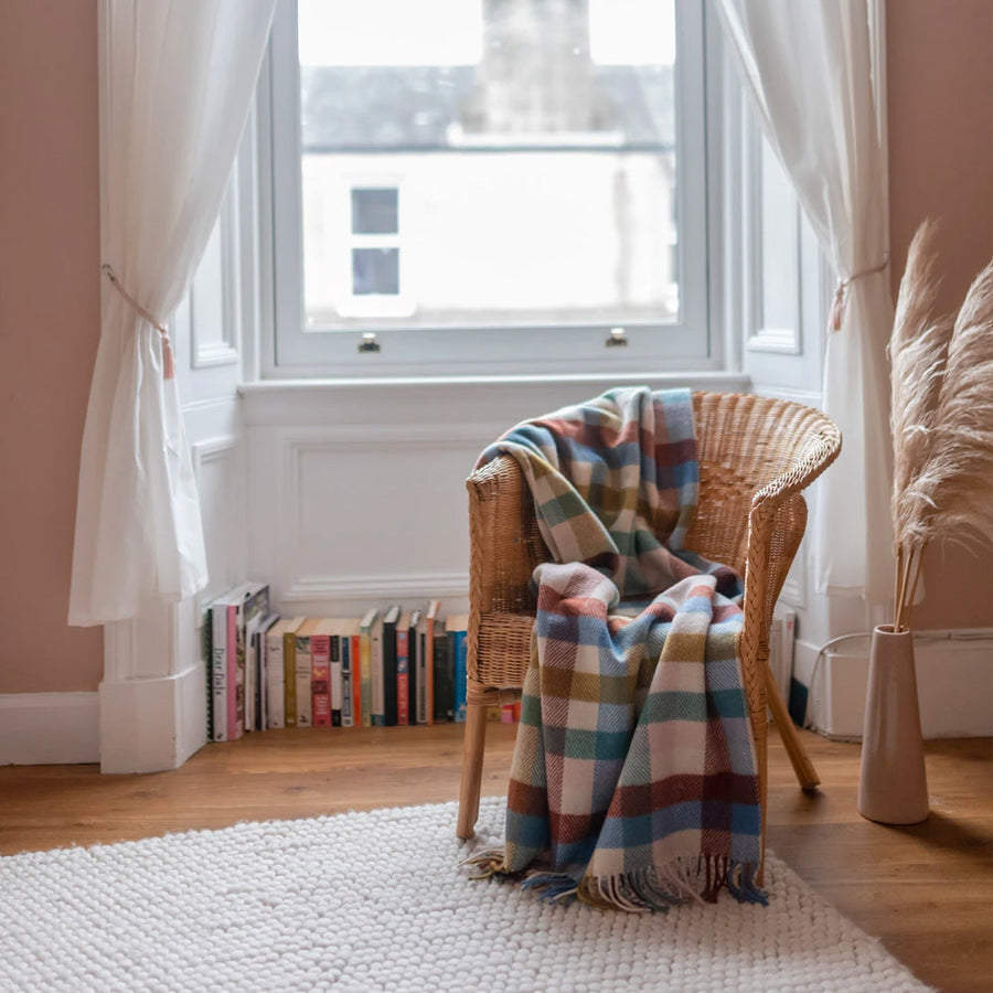 フルブランケット レインボーヘリンボーンチェック