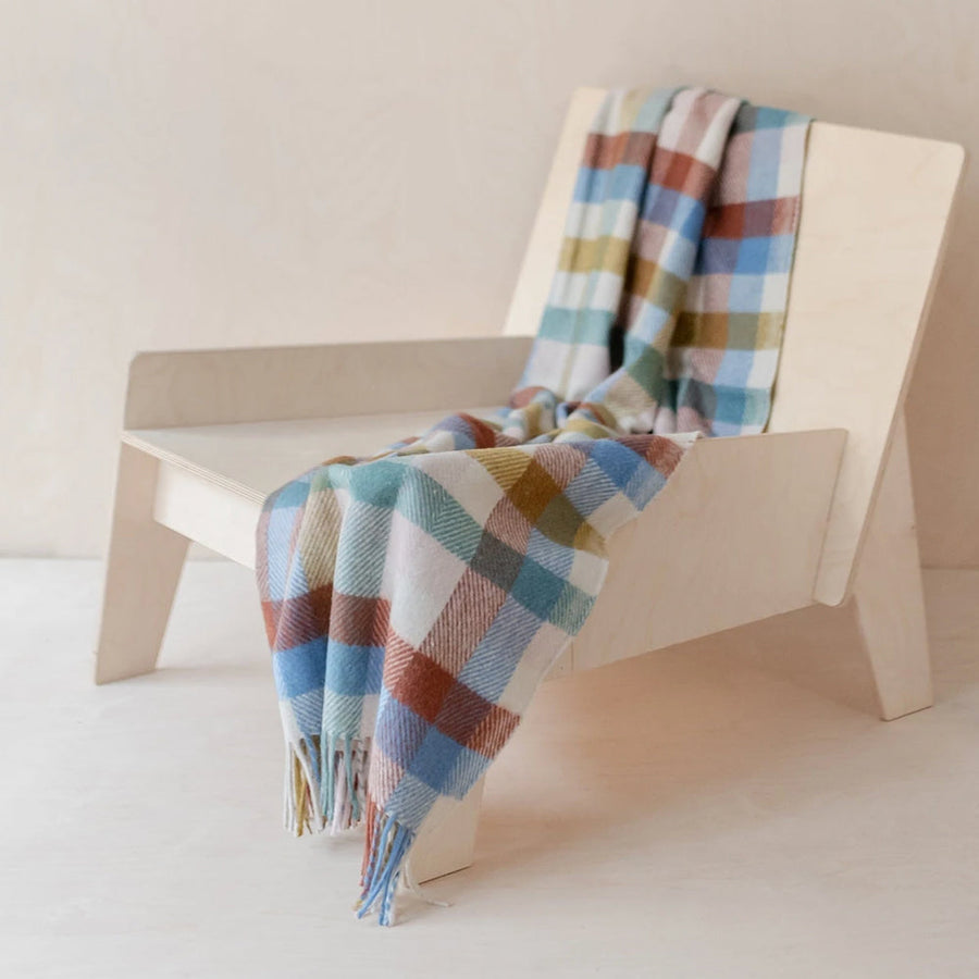 ニーブランケット レインボーヘリンボーンチェック