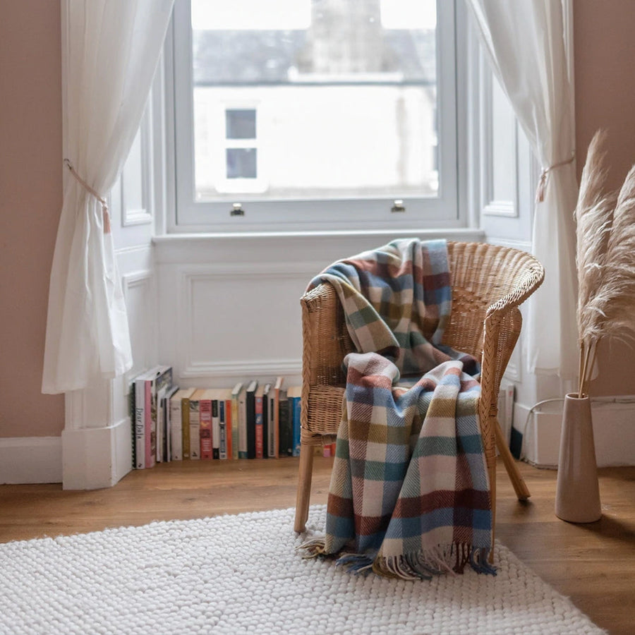 ニーブランケット レインボーヘリンボーンチェック