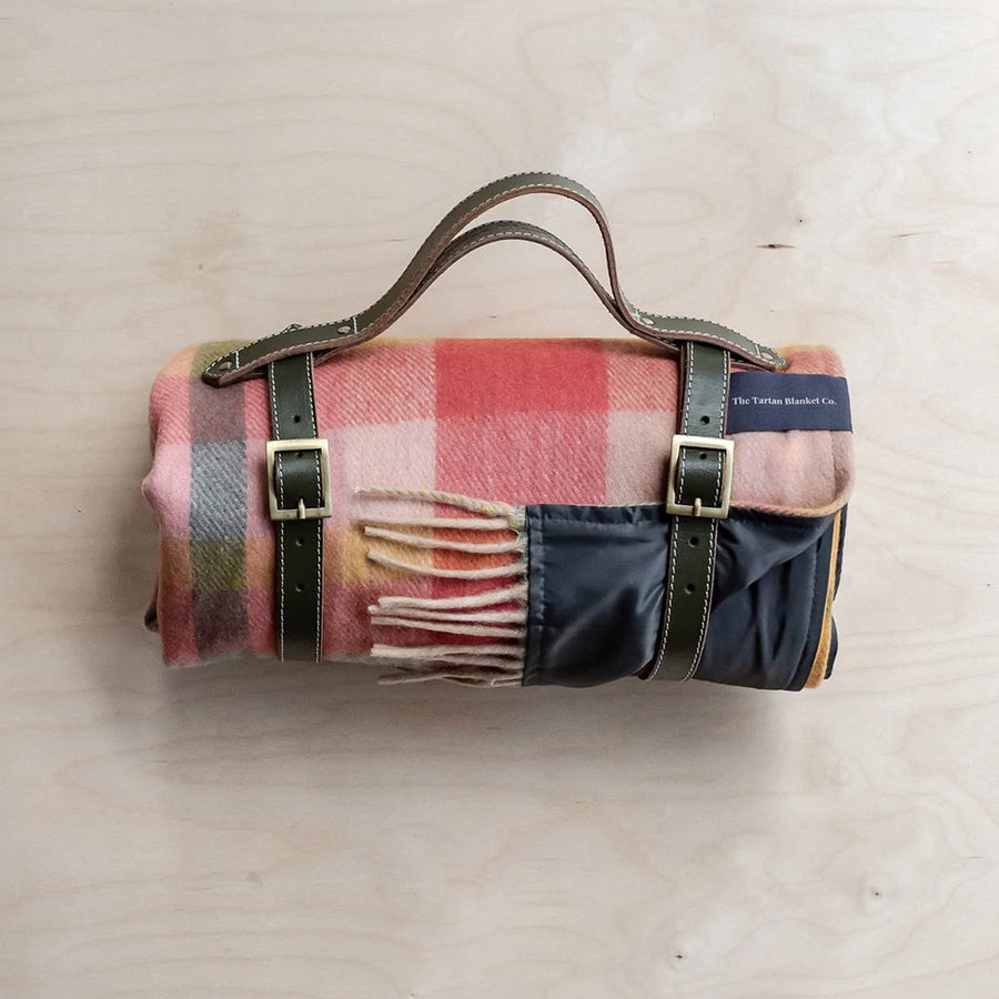 ピクニックブランケット ワイルドフラワーパッチワークチェック