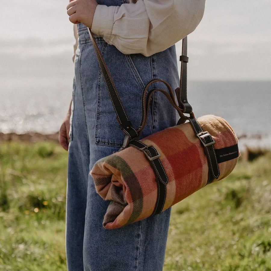 ピクニックブランケット ワイルドフラワーパッチワークチェック