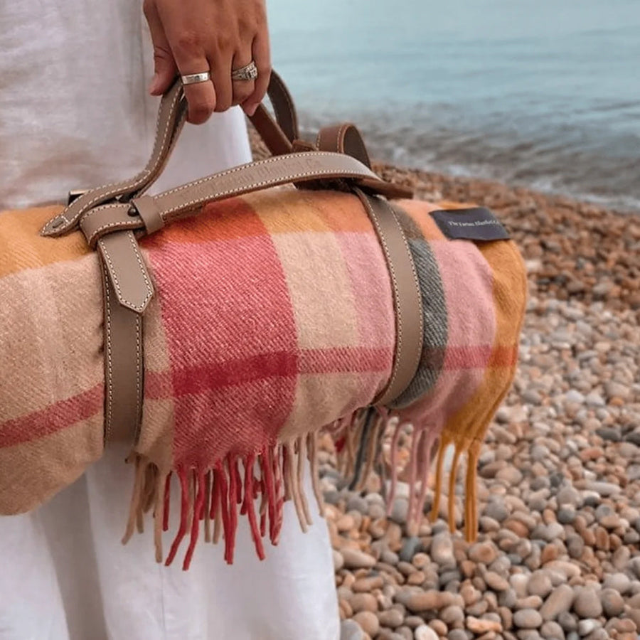 ピクニックブランケット ワイルドフラワーパッチワークチェック