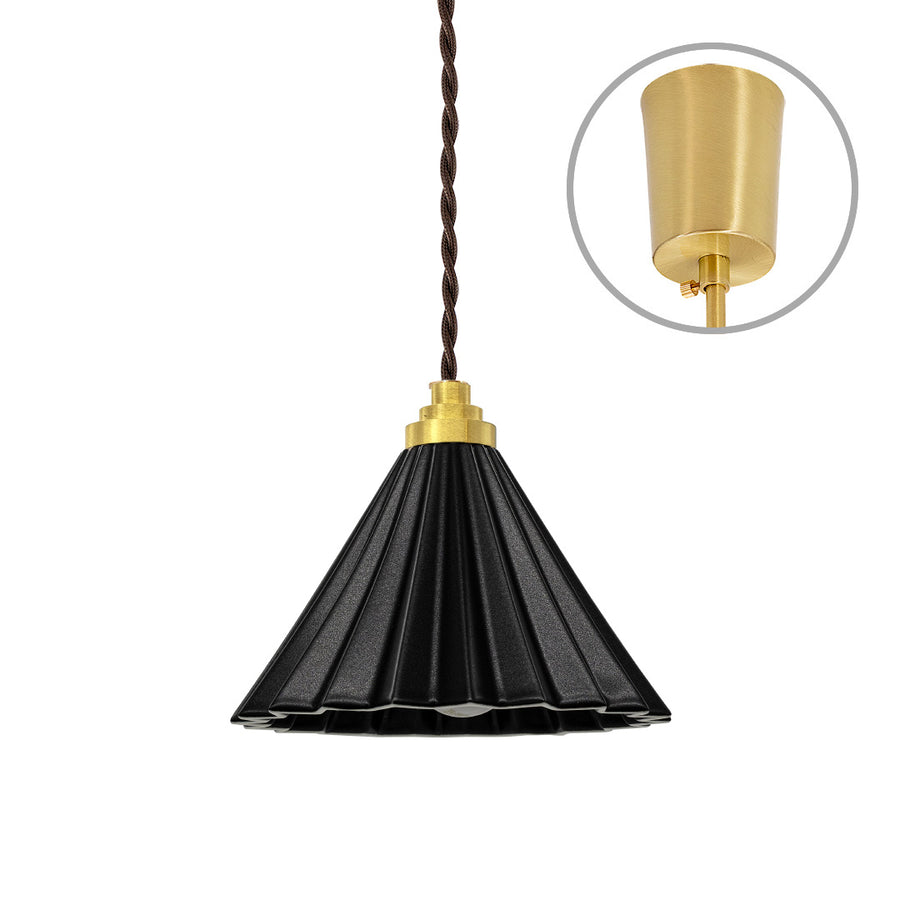 ORIGAMI LAMP Pendant Brown Cord/Matte Black
